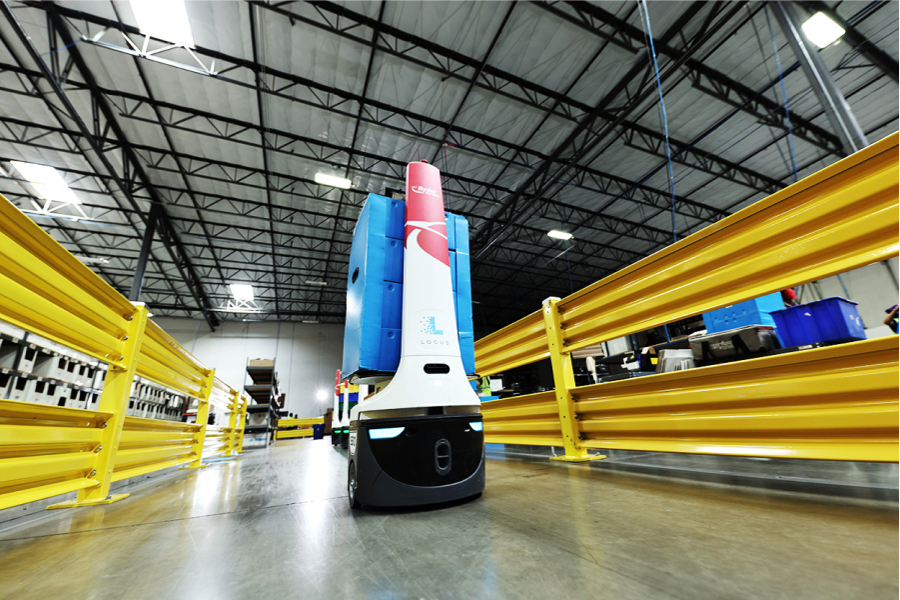 fulfillment center robot in warehouse