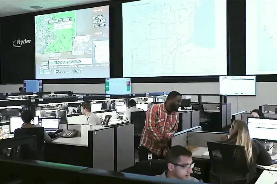 Ryder transportation management center interior in Dallas, Texas